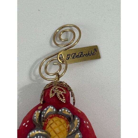 G.Debrekht 61025-21 Girl in Snow w/ Teddy Bear Red Ornament 4" w/ Box - Picture 3 of 6